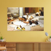 ヴィンテージ犬ねこ子猫アヒル キャンバスプリント (インサイチュ (リビング))