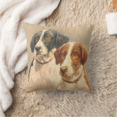ヴィンテージ犬のイメージの枕 クッション (ブランケット)
