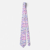 ヴィンテージ犬のスケッチの紫色の青いピンク ネクタイ (正面)