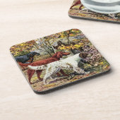 ヴィンテージ犬のセッターのトリオ コースター (左側)