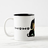 ヴィンテージ犬の世界の子犬 ツートーンマグカップ (左)