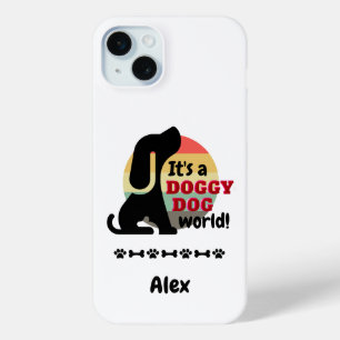 ヴィンテージ犬の世界 iPhone 15 MINIケース