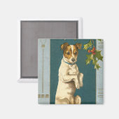 ヴィンテージ犬の休日マグネット マグネット (正面/裏面)