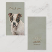 ヴィンテージ犬の作家のカッコいいの動物のシンプルなプロフェッショナル 名刺 (正面/裏面)