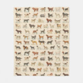 ヴィンテージ犬の飼育スケッチ パターン（の模様が）ある フリースブランケット (正面)