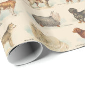 ヴィンテージ犬の飼育スケッチ パターン(の模様が)ある ラッピングペーパー (ロールコーナー)