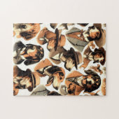 ヴィンテージ犬シームレス ジグソーパズル (横)