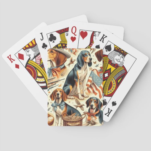 ヴィンテージ犬シームレス トランプ (裏面)