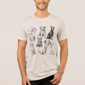 ヴィンテージ犬種コレクション パピースケッチ トライブレンドTシャツ (正面)