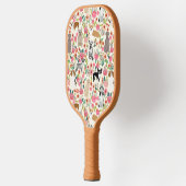 ヴィンテージ犬花模様かわいい ピックルボールラケット (左)