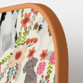 ヴィンテージ犬花模様かわいい ピックルボールラケット (左詳細)