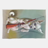 ヴィンテージ犬 キッチンタオル (横)
