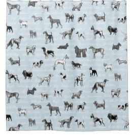 ヴィンテージ犬 シャワーカーテン