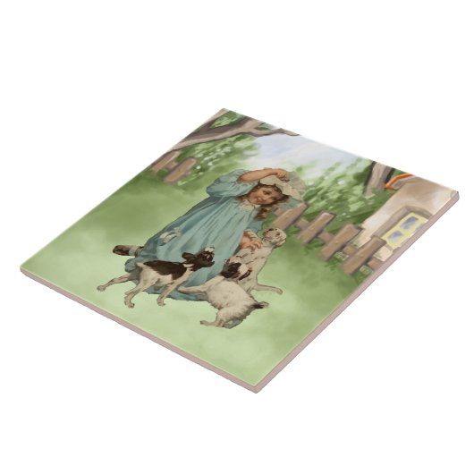 ヴィンテージ犬 タイル (側面)