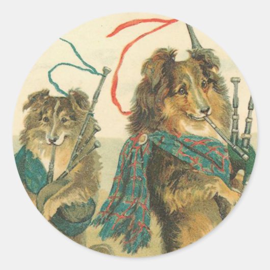 ヴィンテージ犬 ラウンドシール (正面)