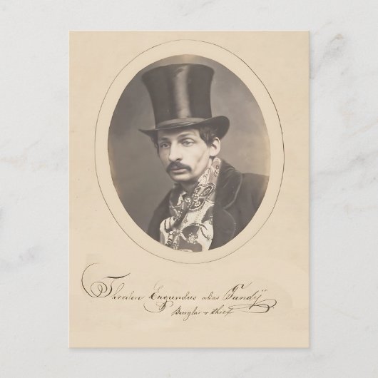 ヴィンテージ犯罪泥棒と強盗マグショット ポストカード (正面)