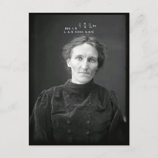 ヴィンテージ犯罪犯罪黒白ムグショット写真 ポストカード (正面)