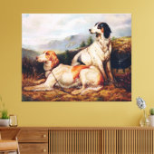 ヴィンテージ狩りドッグポートレート キャンバスプリント (インサイチュ (リビング))