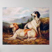 ヴィンテージ狩りドッグポートレート ポスター (正面)