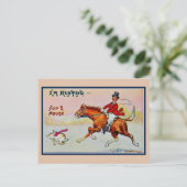 ヴィンテージ狩りfor aハウスおもしろいイラストレーション ポストカード (スタンド正面)