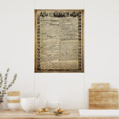 ヴィンテージ独立宣言プリント ポスター (キッチン)