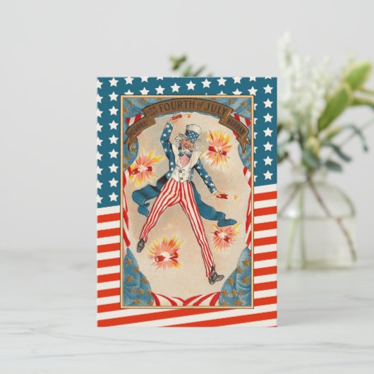 ヴィンテージ独立記念日アンティークアメリカーナ招待状 招待状 (スタンド正面)