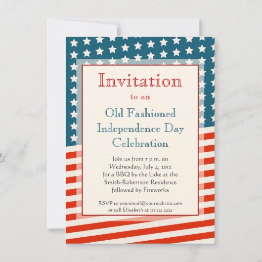ヴィンテージ独立記念日アンティークアメリカーナ招待状 招待状 (裏面)