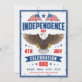 ヴィンテージ独立記念日7月4日パーティー 招待状