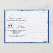 ヴィンテージ独立記念日7月4日招待状 ポストカード (裏面)