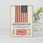 ヴィンテージ独立記念日7月4日BBQパーティー 招待状 (スタンド正面)
