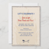 ヴィンテージ独立記念日7月4日BBQパーティー 招待状 (裏面)