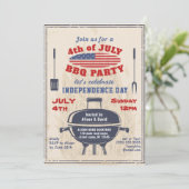 ヴィンテージ独立記念日7月4日BBQパーティー 招待状 (スタンド正面)