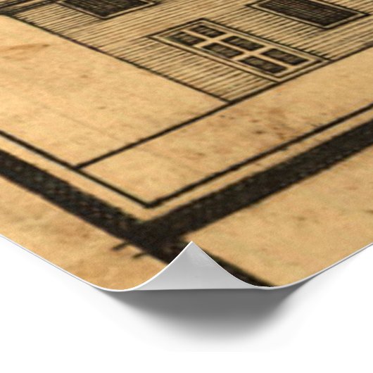 ヴィンテージ独立館イラストレーション ポスター (角)