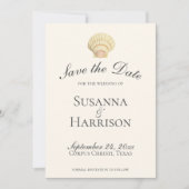 ヴィンテージ独身のシーシェルウェディング日付を保存 セーブザデート (正面)