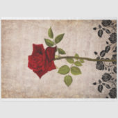 ヴィンテージ独身のバラの切り離しティッシュペーパー 薄葉紙 (正面)