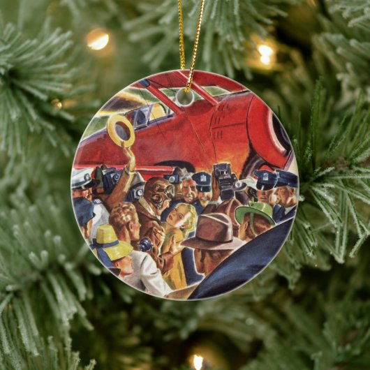 ヴィンテージ独身のプロップフライトパイロット(Paparazzi) セラミックオーナメント (ツリー)