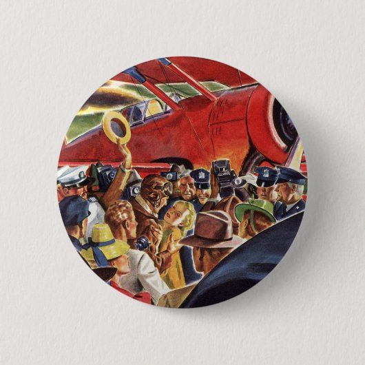 ヴィンテージ独身のプロップフライトパイロット(Paparazzi) 缶バッジ (正面)