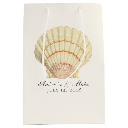 ヴィンテージ独身のホタテ結婚貝 ミディアムペーパーバッグ (正面)