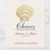 ヴィンテージ独身のホタテ結婚貝 ワインラベル (シングルラベル)