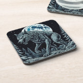 ヴィンテージ狼男が満月の夜に唸り コースター (左側)