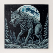 ヴィンテージ狼男が満月の夜に唸り ジグソーパズル (縦)