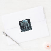 ヴィンテージ狼男が満月の夜に唸り スクエアシール (封筒)