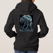 ヴィンテージ狼男が満月の夜に唸り パーカ (裏面)