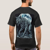 ヴィンテージ狼男が満月の夜に唸り Tシャツ (裏面)