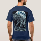 ヴィンテージ狼男が満月の夜に唸り Tシャツ (裏面)