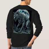 ヴィンテージ狼男が満月の夜に唸り Tシャツ (裏面)