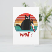 ヴィンテージ猫おもしろい何と黒猫の殺意 サンキューカード (スタンド正面)