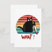 ヴィンテージ猫おもしろい何と黒猫の殺意 サンキューカード (正面/裏面)