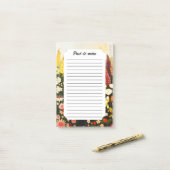 ヴィンテージ猫が咲き誇る庭の水色 ポストイット (デスク上)