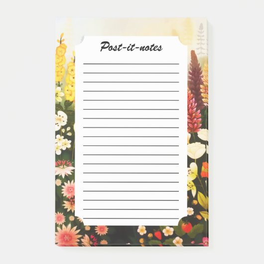 ヴィンテージ猫が咲き誇る庭の水色 ポストイット (正面)